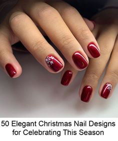 If you're craving elegant Christmas nail designs, you've come to the right place. Scroll through 50 different festive and stylish nail looks here. Red Nail With Snowflake, Red Nails With Christmas Tree, Christmas Nails Square Red, Red Holiday Nails Short, Christmas Nails Natural Nail Short, Deep Red Christmas Nails, Short Oval Christmas Nails, Christmas Nails Red Short, Short Nail Christmas