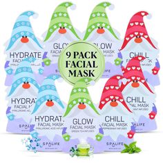 PRICES MAY VARY. HOLIDAY GLOW: Transform your tired complexion into a radiant masterpiece with our indulgent Facial Masks. Our masks will have your skin looking its best, ensuring you're the star of every occasion. EFFORTLESS APPLICATION: Transform your skincare routine with SpaLife's easy-to-use facial masks. Enjoy the simplicity of applying our sheet masks for quick and rejuvenating results. SHEET MASK VARIETY: Our 9-pack of SpaLife sheet masks, each offering a unique blend of ingredients to c Beauty Face Mask, Holiday Skincare, Korean Face Mask, Korean Face, Sheet Masks, Face Mask Set, Skin Care Mask, Hydrating Mask, Spa Experience