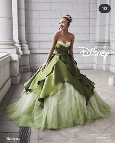 Disney Princess Gowns, Princess Tiana Dress, Frog Dress, Tiana Dress, Princesa Tiana