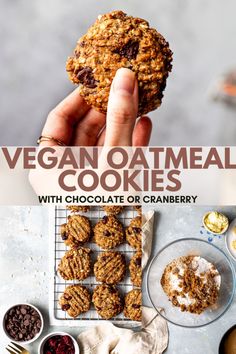 vegan oatmeal cookies with chocolate for cranberry