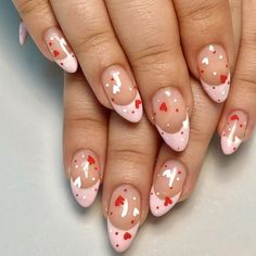 PRICES MAY VARY. 【Valentines Press on Nails】：A box contains 24 fake nails, a nail file and 24 jelly glues, the fake nails are divided into 12 different sizes,1 piece alcohol cotton and 1 wooden stick for removing nail tips it is convenient for you to choose the fake nails that suit your nail. 【High Quality】： eutvibrp stick on nails are made of high quality ABS material, non-toxic, no odor, no harm to your nails or body, durable and not easy to fade.Provide you with a wonderful manicure experienc Short Fake Nails, Press On Nails Short, Valentine Nails, Manicure Diy, Flower Nail Designs, Nails Polish, Stick On Nails, Girls Nails, Heart Nails