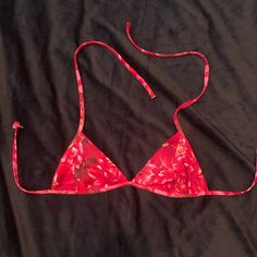 Nwot Shape Fx Triangle Bikini Top. Size 10. Red And Pink Floral. No Padding. Tie Halter And Adjustable Hook Around Trunk. Fun Pink Triangle Top Swimwear, Vibrant Pink Triangle Top Swimwear, Pink Printed Triangle Top Swimwear, Red Floral Print Triangle Top Swimwear, Pink Triangle Top Swimwear With Bra-friendly Design, Pink Red, Womens Swim, Pink Floral, Trunk