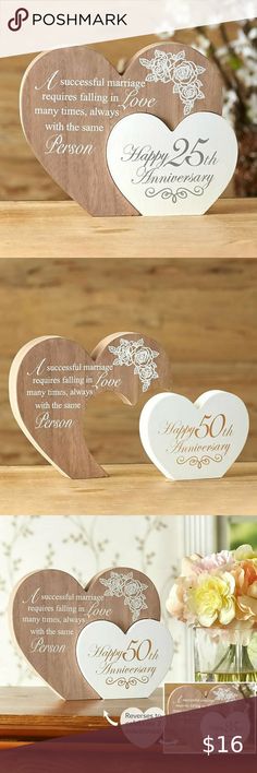 Wedding Anniversary Memento Plaque 50th or 25th Sentiment Marriage Home Decor 50 Marriage Anniversary, Cnc Gifts, 50 Years Married, Anniversary Diy, Happy 25th Anniversary, Happy 50th Anniversary, Laser Cut Wood Crafts, Custom Plaques, 40th Wedding Anniversary