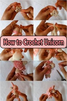 how to crochet an unicorn using yarn and cotton balls with instructions for making it