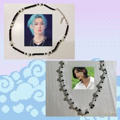 chain : stainless steel  Beads : glass , plastic Hyunjin Beaded Bracelet, White Kpop Style Necklace For Gifts, Black Kpop Style Necklace For Gift, Stray Kids Beaded Bracelet, Hyunjin Stay Bracelet, Stray Kids Case 143 Jewelry, Hyunjin Necklace Beads, Matching Keychains, Diy Bracelet Designs