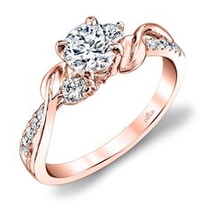 a rose gold engagement ring with diamonds