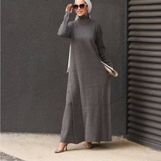 Long Dress Two Piece Elegant Long Gray Dress, Gray Maxi Length Dress For Fall, Elegant Longline Dresses For Fall, Winter Daywear Dresses Maxi Length, Gray Long Dress For Fall, Winter Daywear Maxi Length Dress, Long Gray Dress For Fall, Winter Daywear Maxi Dress, Chic Gray Long Sleeve Maxi Dress