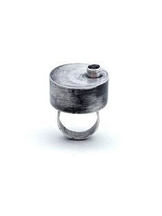 "One of kind ring made with sterling silver and garnet 5mm, a hollow ring, a unique design. Height; 4/8\"  width; 1\" Height; 1mm  width; 2/4mm  deep; 1\" Size: 6 You will receive your ring in a traditional (boghcheh) package." Hollowform Jewelry, Hollow Ring Design, Dremel Carving, Hollow Ring, Scandinavian Jewelry, Unusual Rings, Brass Necklace, Bling Rings, Pearl Grey