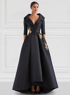 Sheath / Column Evening Gown High Split Dress Formal Wedding Guest Floor Length Long Sleeve V Neck Chiffon with Slit Strappy 2024 2024 - $139.99 Edward Arsouni, Gaun Fashion, Evening Dresses Online, Chique Outfits, Cheap Evening Dresses, Dresses Formal Elegant, Dresses Simple, Evening Gowns Elegant, 2024 Wedding