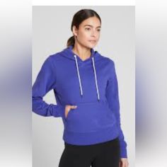 Athleta Sundown Hoodie Sweatshirt In Psbd. Beautiful Purpley Blue Color. High Hip Length, Lightweight Organic Cotton. Bundle Discounts Are Offered Sporty Workout Sweatshirt With Drawstring Hood, Sporty Sweatshirt With Drawstring Hood For Workout, Casual Hoodie For Running, Athleisure Running Hoodie With Drawstring Hood, Purple Casual Activewear For Light Sports, Fleece Athleisure Activewear For Running, Sporty Fleece Activewear For Running, Casual Hooded Activewear For Running, Purple Sportswear Sweatshirt For Sports