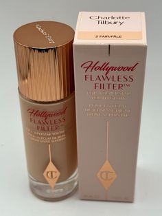 You  will  Receive a Charlotte Tilbury  FOUNDATION HOLLYWOOD FLAWLESS 1.0 FL Color: 2 FAIR-PALE D E S C R I P T I O N: A CONFIDENCE GLOW FILTER, BOTTLED! Darlings, GET YOUR GLOW ON with my AWARD-WINNING Hollywood Flawless Filter! Inspired by the perfecting properties of SOCIAL MEDIA and illuminating effects of HOLLYWOOD LIGHTS, it blurs, smooths and illuminates for the most MAGICAL glow of your life! It's available in 12 dreamy shades, and 2.5 Fair is a NEW! golden beige shade that’s perfect for Charlotte Tilbury Foundation, Charlotte Tilbury Beautiful Skin Foundation, Airbrush Flawless Foundation, Glow Filter, Hollywood Flawless Filter, Dream Vanity, Flawless Filter, Hollywood Lights, Flawless Foundation