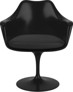 an image of a black chair on a white background in the style of tulip