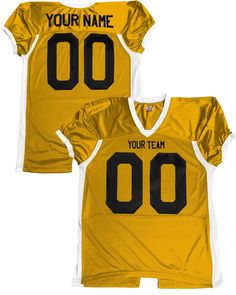 Crafted for a perfect fit, this football jersey is ideal for pairing with full padding without feeling too tight around the waist. With added flexibility and extended length for a tucked-in look, it's a top choice for both intense gameplay and supporting local sports teams or players. Made of polyester stretch mesh with side inserts.Customized with your Team Name, Player Name and Number1. Front Name: 2. Back Name: 3. Front & Back Number: If you would like a color or type style other than the def Fitted Football Season Jersey, White Football Season Jersey For Training, White Football Training Jersey For Football Season, Fitted College Jersey With Team Name, White Football Season Training Jersey, White Training Jersey For Football Season, Team-colored Fitted Jersey For Sports Season, Fitted Jersey For Football Season Team Events, Fitted Jersey For Game Day With Team Spirit