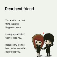 two people holding hands with the words dear best friend