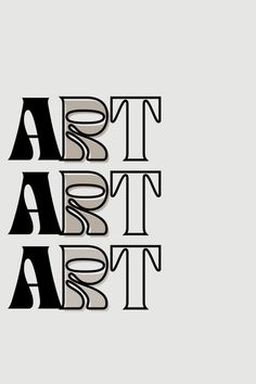 the word art is made up of black and white letters