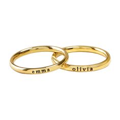 This unique tiny stackable name ring is crafted from waterproof 2.5mm stainless steel, and features a personalized engraving of your name or custom phrase to make it your own. Its simple, stylish design makes it the perfect addition to any jewelry collection. Customize Me! Personalize your Tiny Stackable Name Ring with Stackable Name Rings, Lily Ring, Lily Jewelry, Engagement Rings Couple, Minimal Ring, Name Ring, Tiny Rings, Name Rings, Initial Pendant Necklace