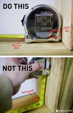 a measuring tape is being used to measure the width of a door