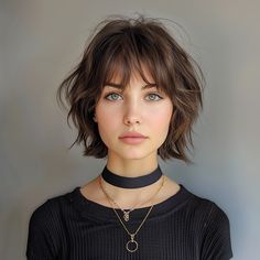 Flattering bangs haircut ideas | Trendy hairstyle ideas Face Frames Short Hair, Bob Hairstyling How To Style, Short Curly Haircuts Face Framing, Shaggy Bob Brunette, Angular Bob With Bangs, Shag Bixie With Bangs, Short Shag With Bangs Round Face, Scruffy Bob Hairstyles, Short Hair Cuts With Bangs For Woman