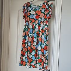 The Colors Are Phenomenal! Peach, Orange, Green, Blue And White. Nwot Haptics By Holly Harper. Boho And Boutique. Size M. Sweet Ruffled Sleeves. Pockets. Ptp 19 No Stretch Length 38 Smoke And Pet Free Home. I Love Selling Bundles And Making Deals. Playful Orange Sleeveless Dress, Playful Orange Beach Dress, Cute Orange Floral Print Dresses, Cute Orange Mini Dress, Playful Orange Dress For Spring, Casual Orange Cotton Sundress, Playful Orange Spring Dress, Cute Orange Dress For Day Out, Casual Orange Printed Dresses