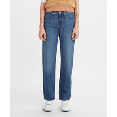 Levi's® Women's Mid-Rise '94 Baggy Straight Jeans - Indigo Worn In 26 Baggy Straight Jeans, Big Jeans, Indigo Jeans, Levi’s Jeans, Relaxed Jeans, Levi’s 501, Levis Women, Button Fly Jeans, Washed Jeans