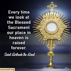 a golden clock with a quote from saint garlund the great