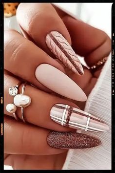 Nude Sweater, Burberry Nails, November Nail Designs, Plaid Nail Designs, September Nails, Plaid Nails, Sweater Nails, Burgundy Nails