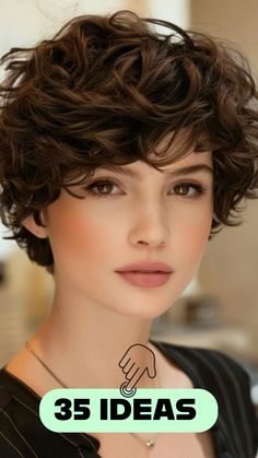 35 Short curly haircuts hairstyles   Looking for a fresh look? Explore our collection of stunning short curly haircuts that highlight texture and volume. Perfect for every face shape, these styles are low-maintenance yet trendy, making them ideal for busy lifestyles. From bouncy curls to edgy pixie cuts, find inspiration that suits your personality.    #ShortCurlyHair #CurlyHair #HairInspiration #CurlyHairstyles #TexturedHair #PixieCut #HairGoals #NewLook #HairTrends Pixie Hair For Curly Hair, Short Scrunched Hairstyles, Short Shaggy Haircuts Curly Hair, Short Curly Layered Bob, Very Short Wavy Hair, Short Bob Hairstyles Curly, Short Curly Hair With Layers, Short Layered Curly Hair