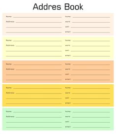 the printable address book for children