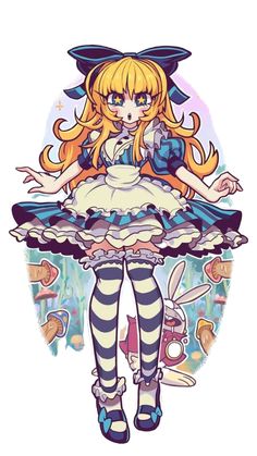 White Rabbit Human Fanart, Kawaii People Drawings, Kawaii Art Styles, Gashi Gashi, Digital Art Cartoon, Alice In Wonderland Drawings, Cute Art Styles, 영감을 주는 캐릭터