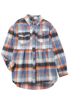 A versatile plaid shirt perfect for all seasons. Features a turn-down collar, long sleeves, button closure, and chest pockets. Ideal for everyday wear, outdoor activities, shopping, vacation, and dates. A must-have wardrobe essential. Outerwear > Plaid Shackets Material: 100%Polyester Pattern: plaid Occasion: Daily Details: Ruffle Brand: None Style: casual Sleeve Length: Long Sleeve Silhouette: Shift Neckline: Collar Ruffled Shirt, Sleeve Silhouette, Ruffle Shirt, Jacket For Women, Easy To Love, Jackets Online, Plaid Shirt, Plein Air, All Seasons