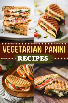 vegetarian panini recipes with text overlay