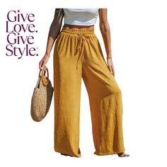 in stock Summer Lovin, Straight Trousers, Bottom Clothes, Pants Color, Pull On Pants, Straight Pants, Casual Fits, Bottoms Pants, Drawstring Waist