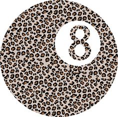 the number eight in leopard print on a white background