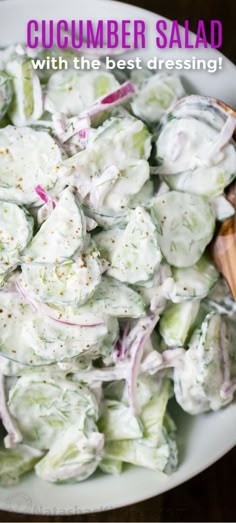 cucumber salad with the best dressing