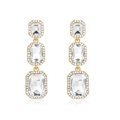 PRICES MAY VARY. Classical Rhinestone Dangling Earrings Design: The Rhinestone Dangle Earrings Hit on Three Key Trends At Once: Classical Style, Rectangle Chandelier Design, and Bright Colors. They are a Must for Any Jewelry Lover, Earring Collectors and Lovers of Dangle Earrings. The White Clear Rhinestone Earrings Can Be Matched with Different Outfits, Complement Different Looks, They Will Make You More Charming, Elegant and Beautiful High Quality Material: The Bling Rhinestone Dangling Earrin Crystal Drop Earrings Wedding, Earrings Formal, Drop Earrings Wedding, Clear Crystal Earrings, Rectangle Chandelier, Wedding Earrings Drop, Rectangle Earrings, Earrings Design, Classical Style