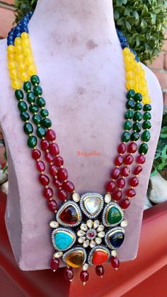 Multicolored Beads Long Multi Strands Mala/necklace With - Etsy Multicolor Mala For Diwali, Multicolor Mala For Diwali Festival, Multicolor Mala For Festive Diwali Occasion, Handmade Multicolor Kundan Necklace For Festivals, Multicolor Fusion Necklace For Festivals, Festive Multicolor Gemstone Beads Jewelry, Festive Multicolor Kundan Necklace With Colorful Beads, Multicolor Kundan Necklace With Gemstones For Celebration, Multicolor Gemstone Kundan Necklace For Celebration