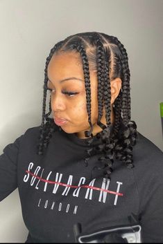 Tresse africaine Coi Leray Braids Short, Braid With Curly Ends, Hair Artwork, Knotless Braid, Natural Braided Hairstyles