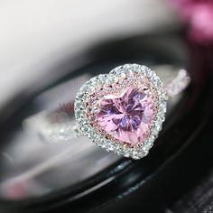 Peach Sapphire Engagement Ring, Silver Rings For Women, Synthetic Diamond, Pink Topaz, Rings For Girls, Handmade Rings, Sapphire Engagement, Rings For Her, Rings For Women