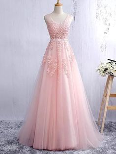 Light Pink Flowy Dress, Gown Illustration, Evening Dress Long, Vestidos Color Rosa, Deb Dresses, Prom Dresses 2018, Pink Prom Dress, Elegant Prom Dresses, Prom Dresses Sleeveless