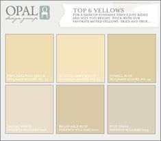 the top 6 yellows for interior and exterior paint colors, including white or beige