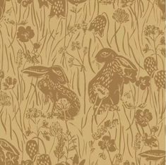 an image of a bird in the wildflowers on a beige background with brown accents