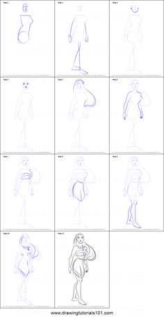 how to draw an animated character from the cartoon avatars in different poses and positions