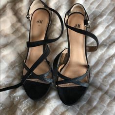 Never Worn. H&m Heels For Spring Party, Chic Formal Heels By H&m, Elegant H&m Heels For Spring, Elegant H&m Heels For Formal Occasions, Chic High Heel H&m Heels, H&m High Heel Party Heels, Chic Open Toe Heels By H&m, H&m Shoes, Platform Heels