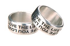 Live the Life You Love Engraved Facing both directions in recycled pewter ~ Handcrafted in the USA. Ring with an inspirational mantra. Great gift for gals, for occasions such as: Birthdays Graduation Mother's Day or just because you want to send someone an uplifting surprise. Sold in standard size 7 Love Promise, Promise Ring, Rings Statement, Promise Rings, Mantra, Favorite Jewelry, Statement Rings, Mother's Day, Jewelry Rings