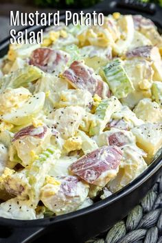 a close up of a salad in a pan