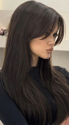 Trendy Long Haircut 2024, Korean Bangs Cut, Long Korean Haircut, French Haircut Long, Korean Long Haircut, Very Long Bob, Type Of Bangs, Casual Hairstyles For Long Hair, Hairstyles For All Hair Types