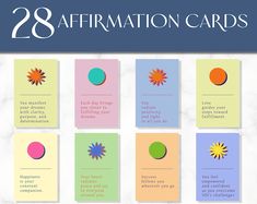 the 28 affirmation cards are designed to help you learn how to use them