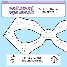 the printable red hood eye mask is shown