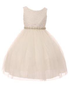 Soft and delicate gown from Kids Dream boutique brand will make her look awesome at the next event to attend. Elegant bridal lace bodice with four layers of illusion tulle for full skirt volume. Comes in off-white with shiny lace covering the top. Sash in the back can be made into a beautiful bow. Waist is accented with a luxurious setting diamond shape rhinestone in a braided design. Zip Fastening. Knee Length. Your sweet princess will love the elegant hues and steal the spotlight. Made in USA. Princess Tutu Dress With Lace Bodice For Confirmation, Princess Style Tutu Dress With Lace Bodice For Confirmation, First Communion Lace Ball Gown With Tulle Skirt, First Communion Ball Gown With Lace And Tulle, White Tulle First Communion Dress With Lace Bodice, Lace Ball Gown With Tulle Skirt For First Communion, White Pageant Dress With Lace Bodice In Tulle, White Pageant Dress With Lace Bodice And Tulle, Princess Style Lace First Communion Dress For Pageants