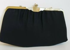 ELEGANT VINTAGE BLACK EVENING BAG Black Evening Bag, Evening Bags, Vintage Black, Gold Color, Purse, Trim, Purses And Bags, Chain, Best Deals